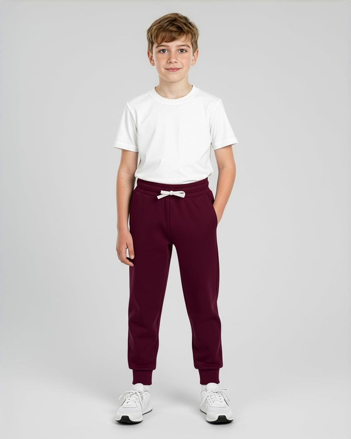 Real Essentials 3 Pack: Boys' Cotton Fleece Jogger Sweatpants - Active Athletic Youth Pants for Teens with Pockets - Image 4