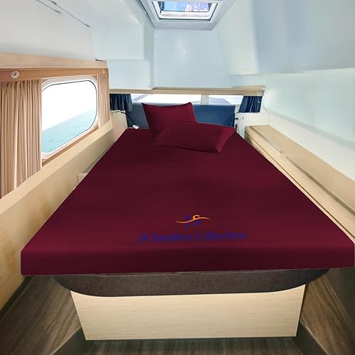 Miniatura 10 de JS Sanders Collection Juego de sábanas 100% algodón egipcio universal en V, la mejor litera de barco en V, se adapta a colchones de hasta 8 pulgadas