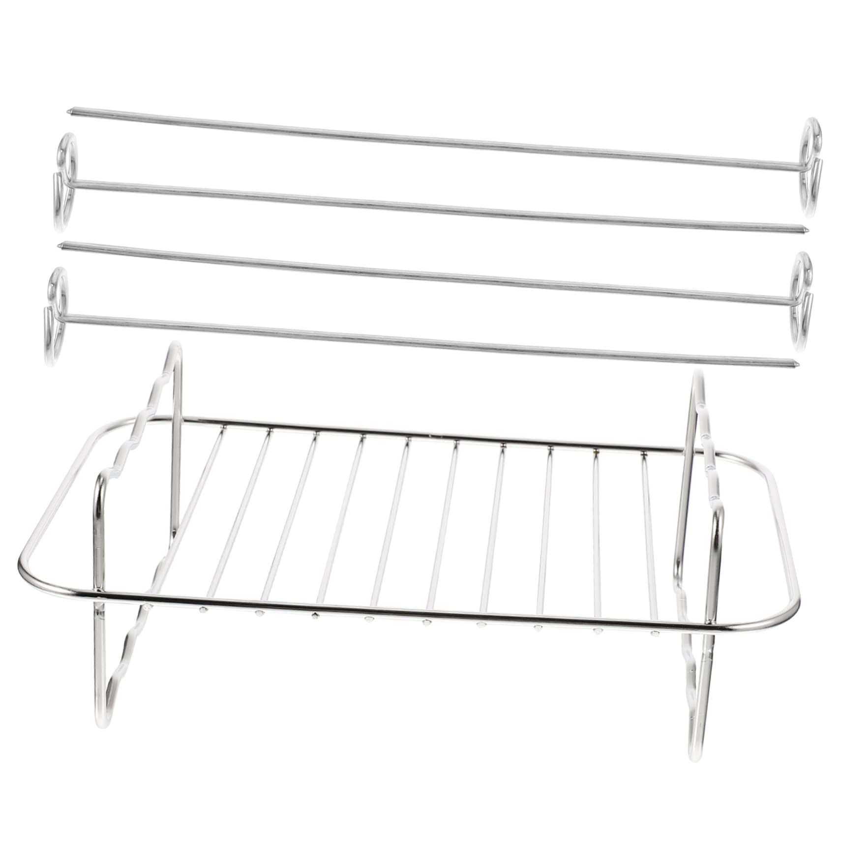 NUOBESTY Stainless Steel Air Fryer Grill Rack Versatile Cooking Tool for Kitchen Supplies Meat Drying and Steaming Bracket Reusable Air Fryer Accessory