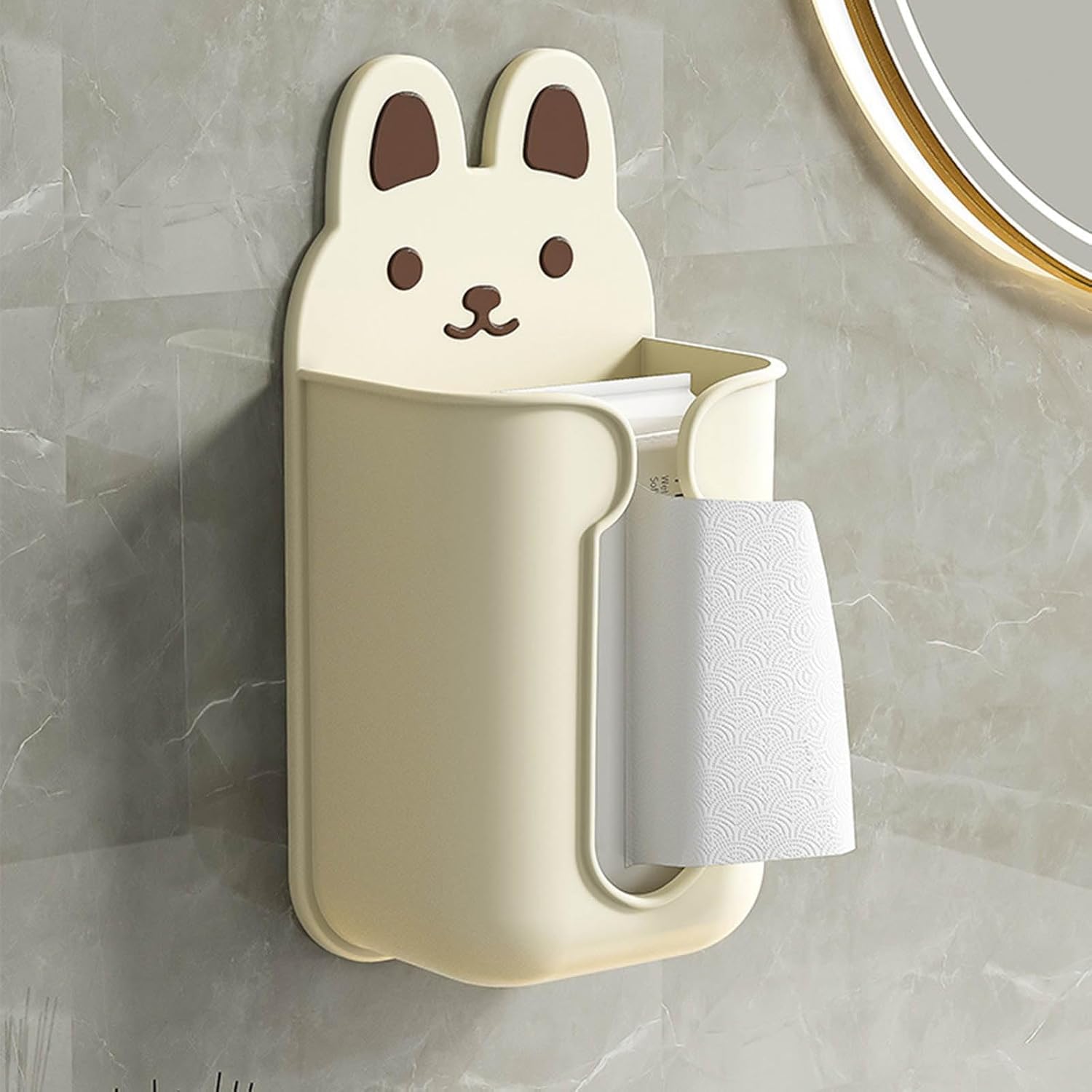 Self-Adhesive Wall-Mounted Tissue Holder for Living Room, Bedroom, Kitchen & Bathroom - Cartoon Design, Multi Color, Space-Saving Napkin Rack & Tissue Paper Container-image-15