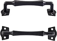 Vista 29 de Paquete de 2 manijas de barra recta de 8 pulgadas para puerta de granero, tiradores de hierro fundido negro para puertas correderas, puertas