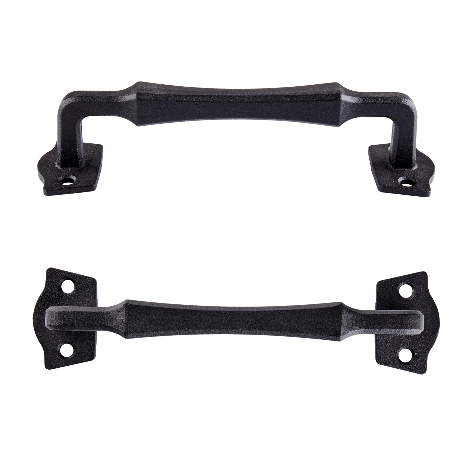 10" Colonial Tapered Cast Iron Barn Door Handle, Black Gate Pull