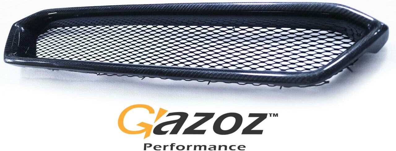 Exterior Accessories - Badgeless Style Carbon Fiber Front Grille compatible with Subaru WRX STI VA 2018 2019 2020 2021 - Black Mesh Grill