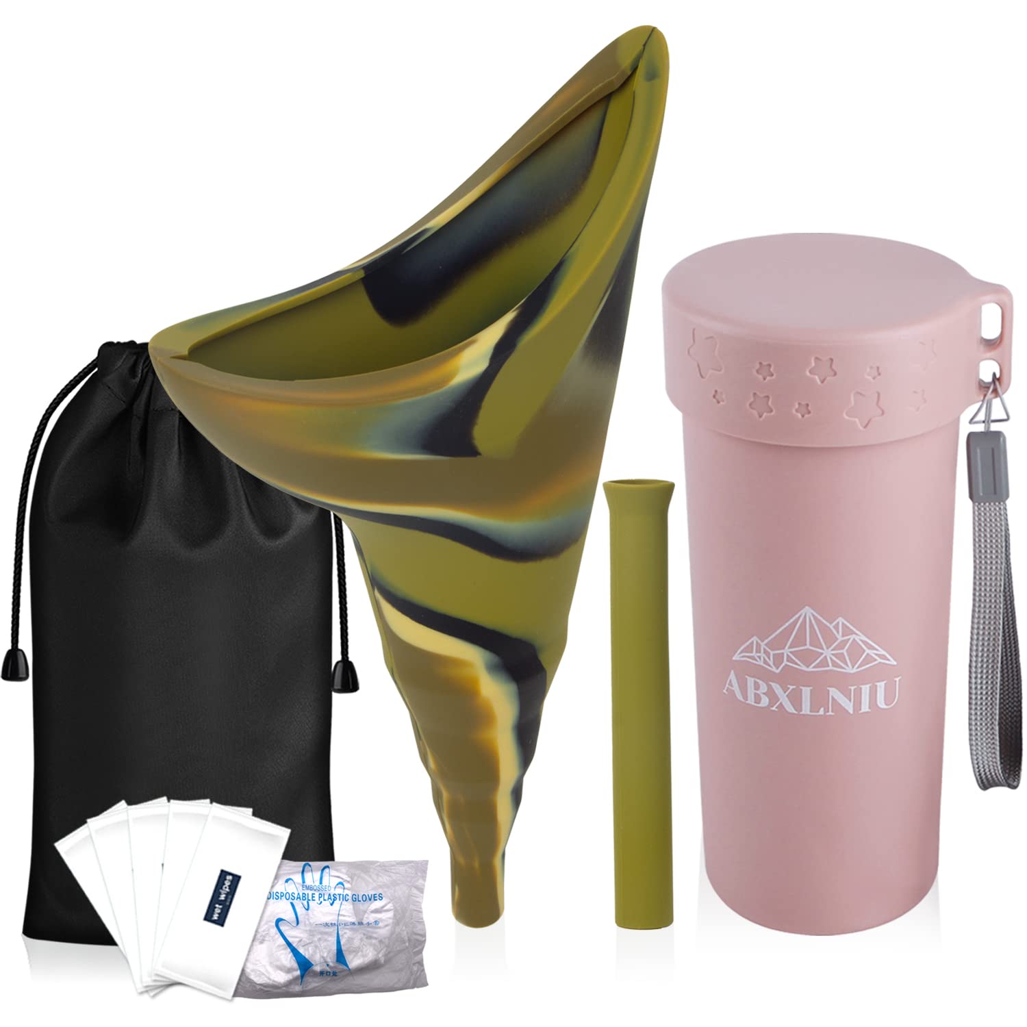 Female Urination Device with Cup, Female Urinals Portable Pee Funnel for Women - Standing Up to Pee Anywhere, Womens Pee Funnel Camping/Hiking Gear Gifts for Women