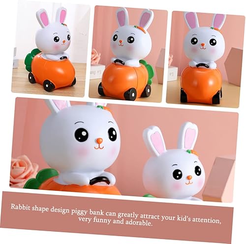Miniatura 2 de NOLITOY Zanahoria Conejo Hucha Nueva alcancias de para niños Conejo Estatua Conejito Hucha Conejo Ahorro Olla De Dibujos Animados Moneda Conejo