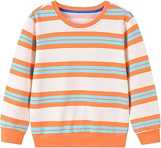 Moletons infantis de algodão macio quente gola redonda com listras de desenho animado pulôver de manga comprida jaquetas infantis de inverno