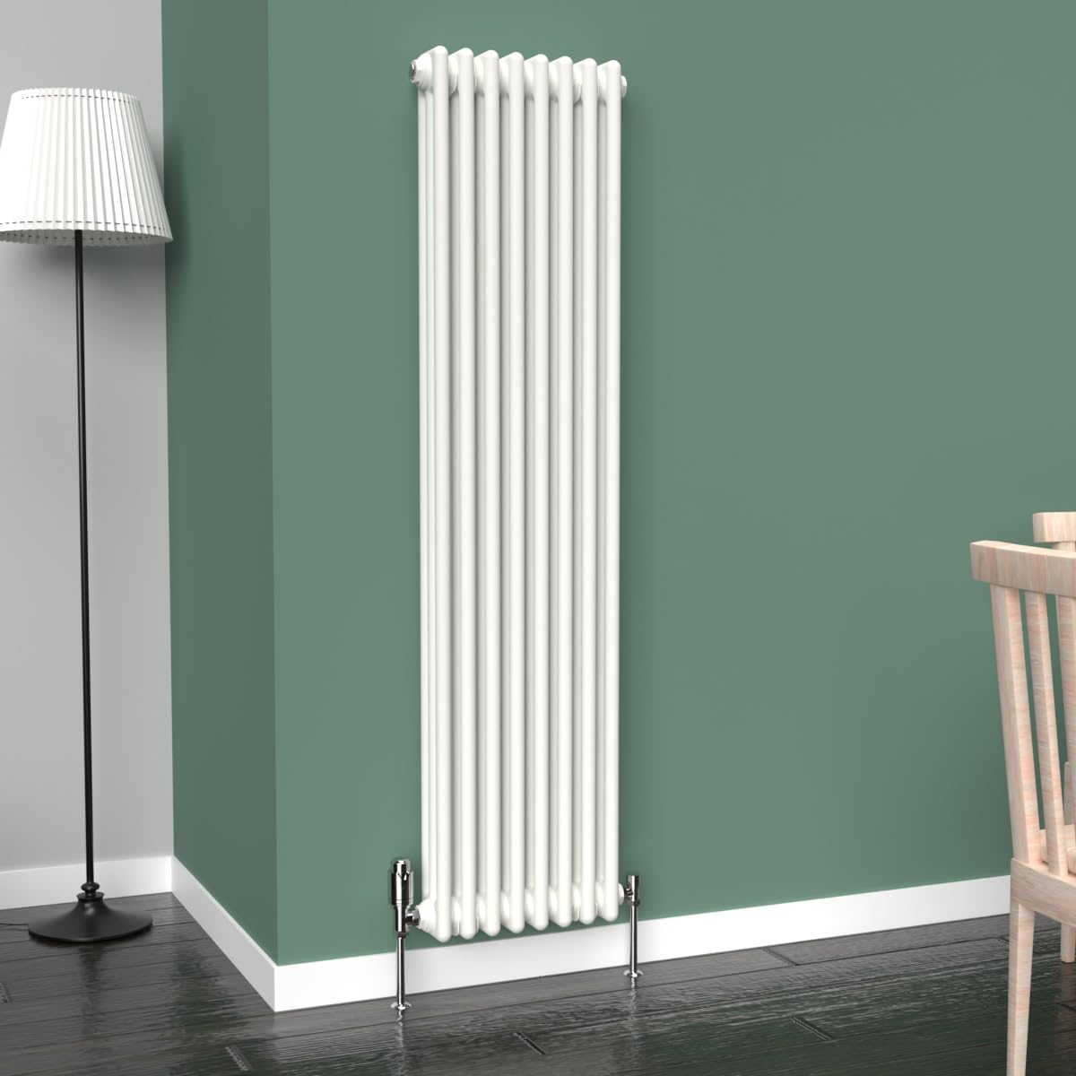 Lux Heat White Vertical 3 Column Traditional Radiator 1500mm (H) x 380mm (W)