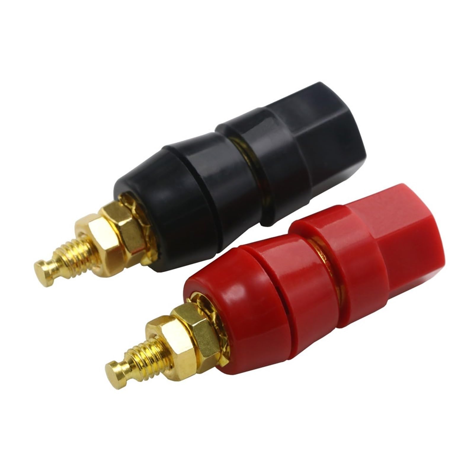 1/5/10 Uds terminales Rojo Negro amplificador de conector Terminal vinculante Post conector adaptador de altavoz Banana(Black,10PCS)