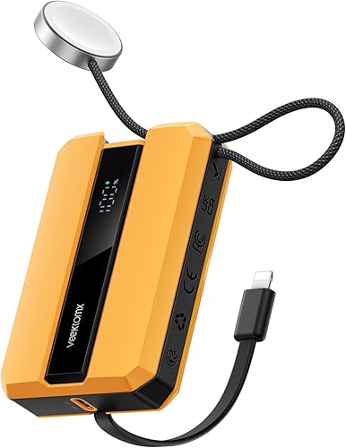 Miniatura 8 de VEEKTOMX PD - Banco de energía de 30 W, carga rápida con cable USB C integrado para iPhone, pequeño cargador portátil de 10000 mAh, cargador