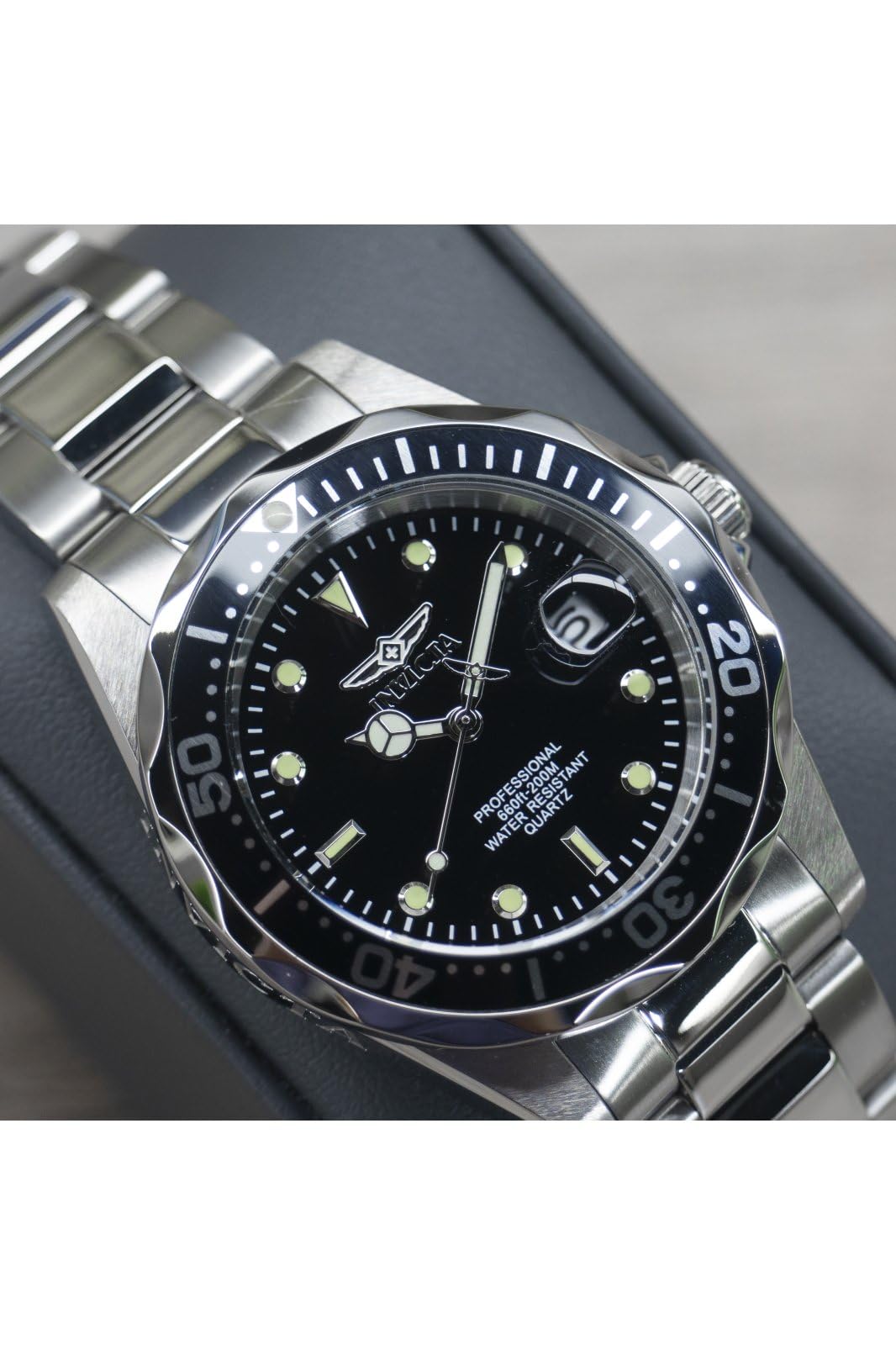 Invicta Pro Diver Reloj de cuarzo para hombre de acero inoxidable, 37 mm
