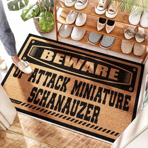 Tapis de porte en coco Schanauzer miniature grand format - 2