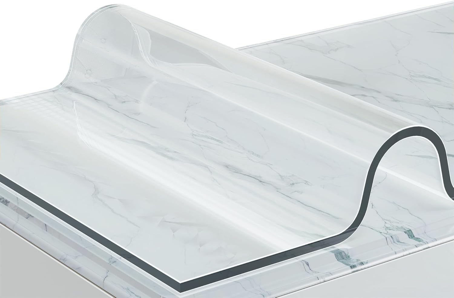 ETECHMART 24 x 48 Inch Clear Table Cover Protector, 1.5mm