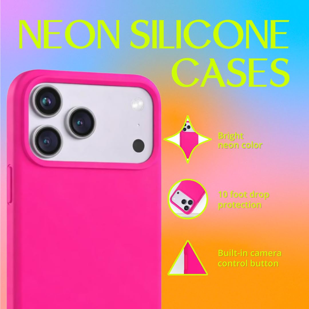 Amazon.com: FELONY CASE for iPhone 17 Pro Max - Neon Pink Silicone