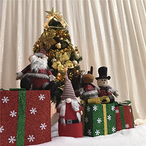 TRLYC 20FTx10FT Sparkly Ivory Sequins Backdrop Curtain