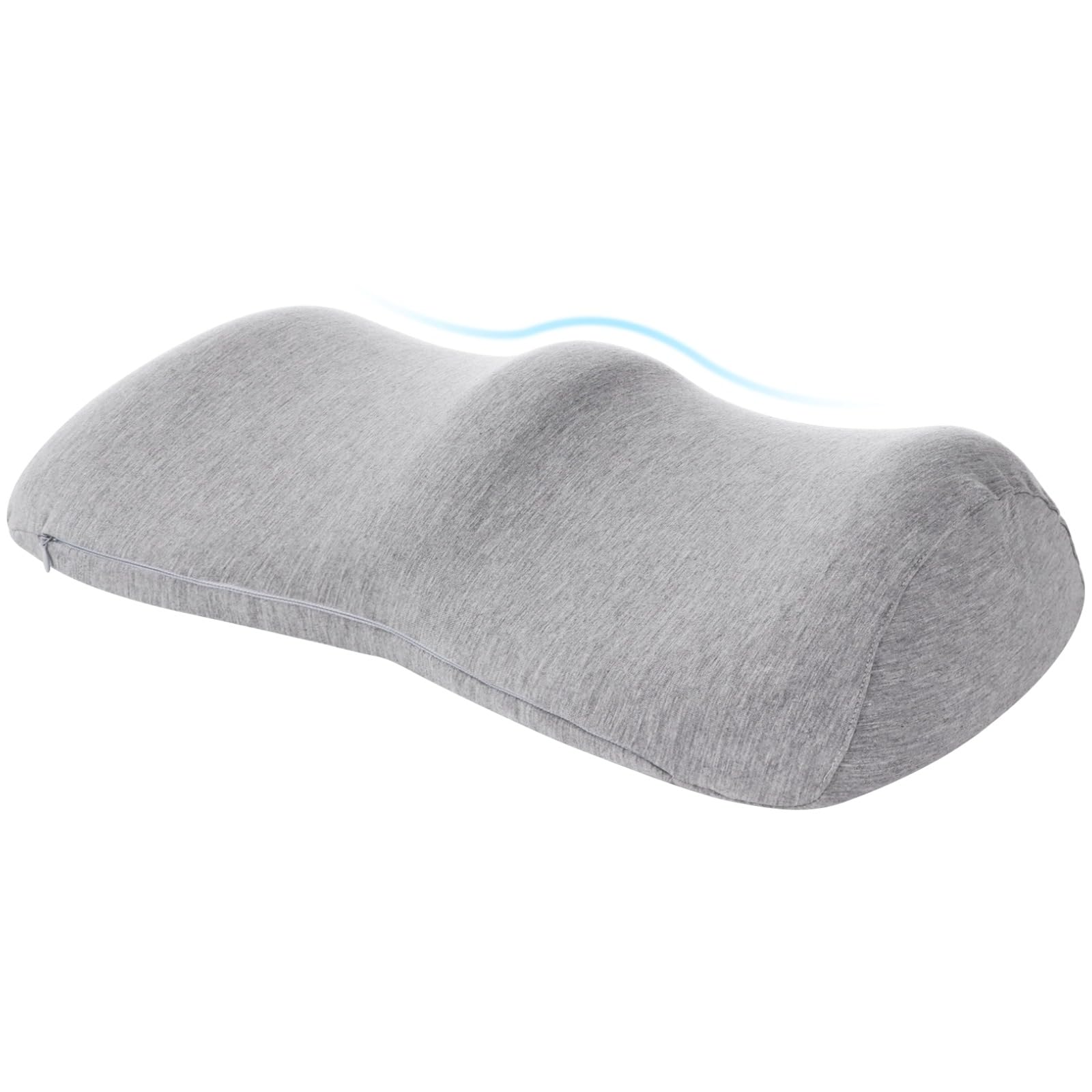 Beinlagerungskissen, Memory Foam Kniekissen zum Schlafen, 55 x 30 x 14,5 cm Venenkissen zum Hochlagern der Beine, bequem, mit abnehmbarem Bezug, Hellgrau