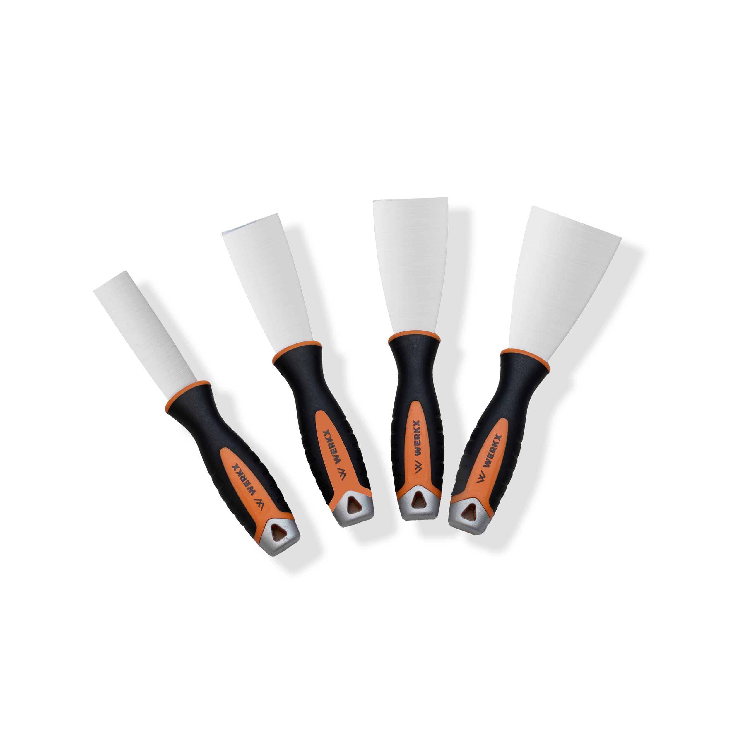 Set de 8 outils à enduire professionnels en acier Inox avec trousse de rangement – Kit parfait pour plaquiste, peintre, enduit, plâtre, lissage et rebouchage – Poignée bi-Matière ergonomique