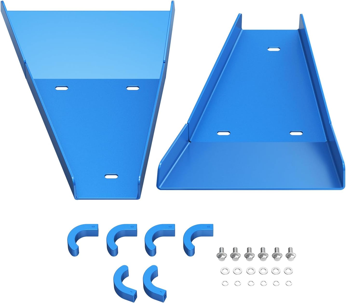 NICECNC A-Arm Skid Plates 6061-T6 Aluminum Compatible with Yamaha Raptor 700 YFM700 2006-2011 2013-2026, Raptor 700R YFM700R 2012 2016-2026, Heavy-Duty Suspension Protectors, Blue CNC-Machined Guards