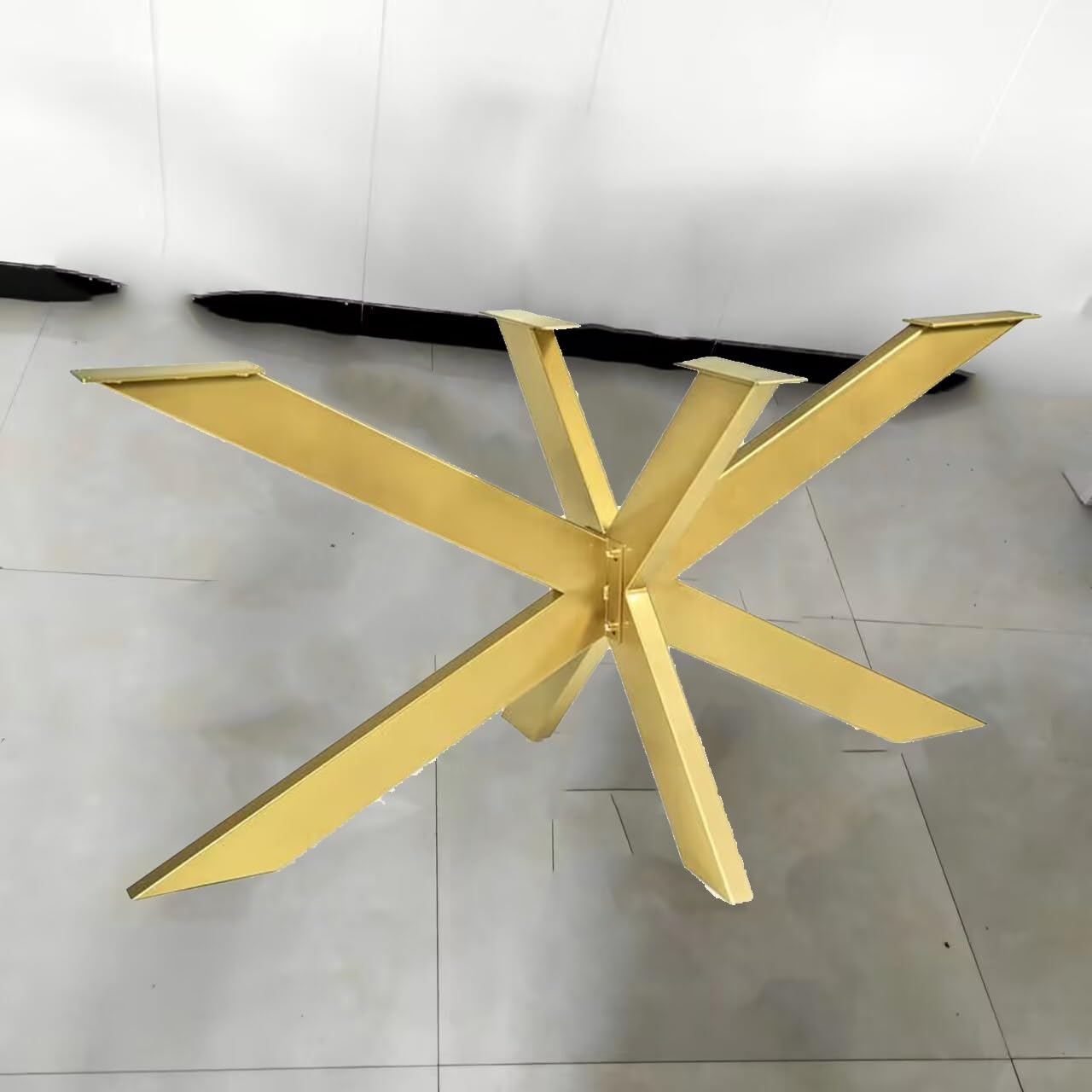 Telaio per Tavolo a Forma di Ragno Fai da Te - Gambe per mobili da Pranzo con Gambe in Metallo di Facile Montaggio, Gambe in Acciaio Verniciato a Polvere (Oro, 150 * 70 72 cm)
