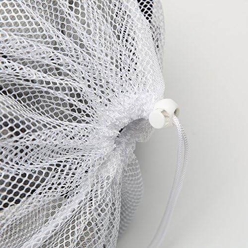 Vivifying Large Washing Net Bags, Set of 2 Durable Coarse Mesh Laundry Bags with Lockable Drawstring for Big Clothes, Duvet Cover (White)