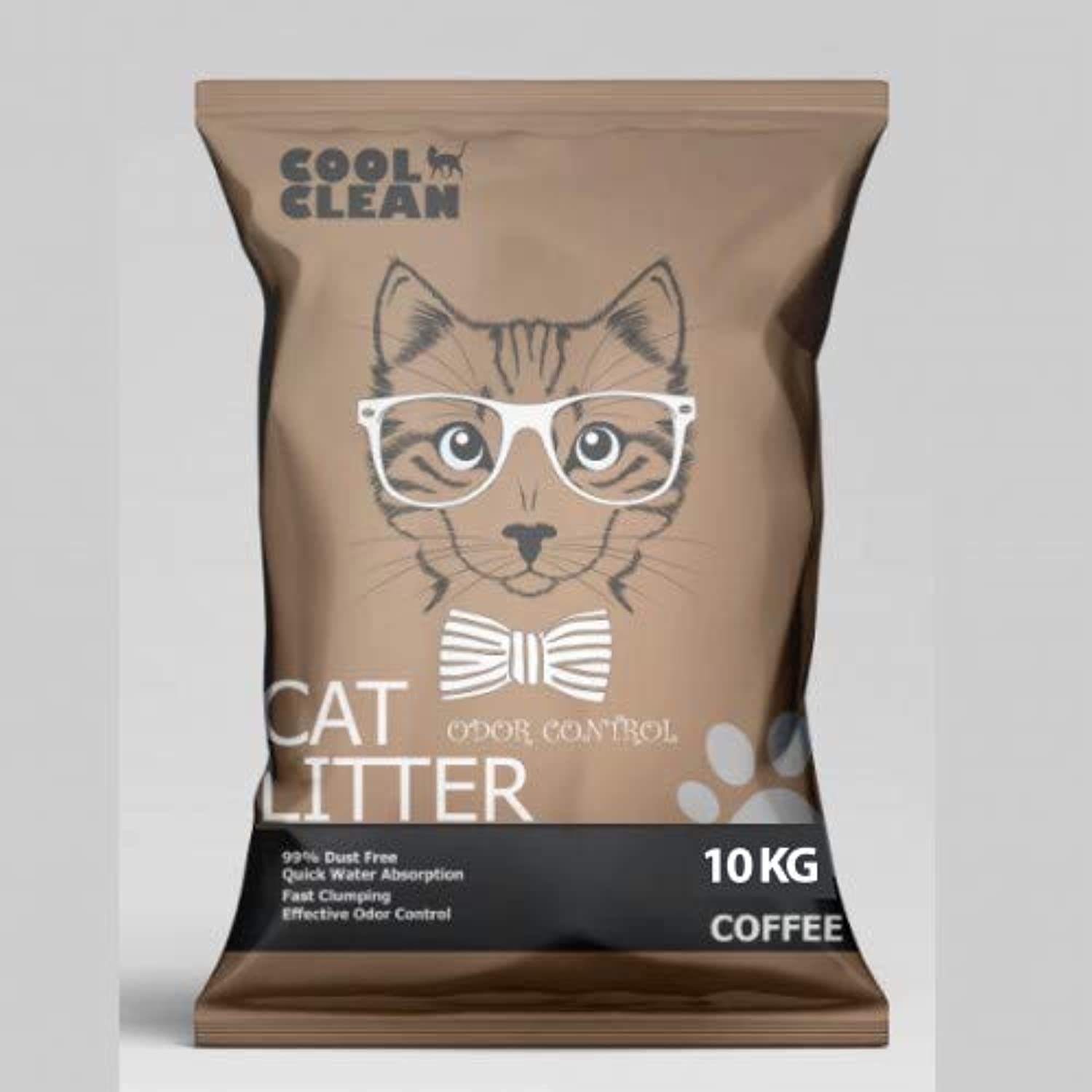 Cool Clean clumping cat litter, coffee 10kg, brown
