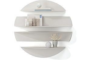 Umbra 4-in-a-Row Floating Wall Shelves - Decorative Metal Storage Shelves for Bedrooms,...