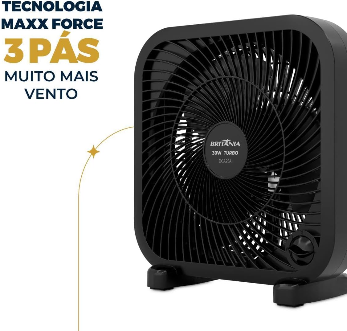 Ventilador Circulador Britânia 30W 3 Velocidades BCA25A 220V