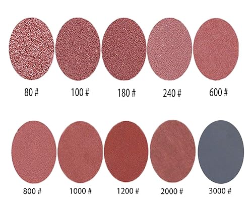 Miniatura 3 de 100 discos de lijado de 2 pulgadas, papel de lija de grano 80-3000 con placa de respaldo de vástago de 14 pulgadas y almohadilla de espuma suave