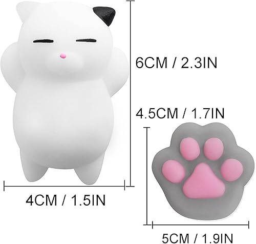 Miniatura 5 de Outee 10 piezas de juguetes Mochi lindos, juguetes de gato Mochi para aliviar el estrés, juguetes para fiestas, juguetes para niños, juguetes de