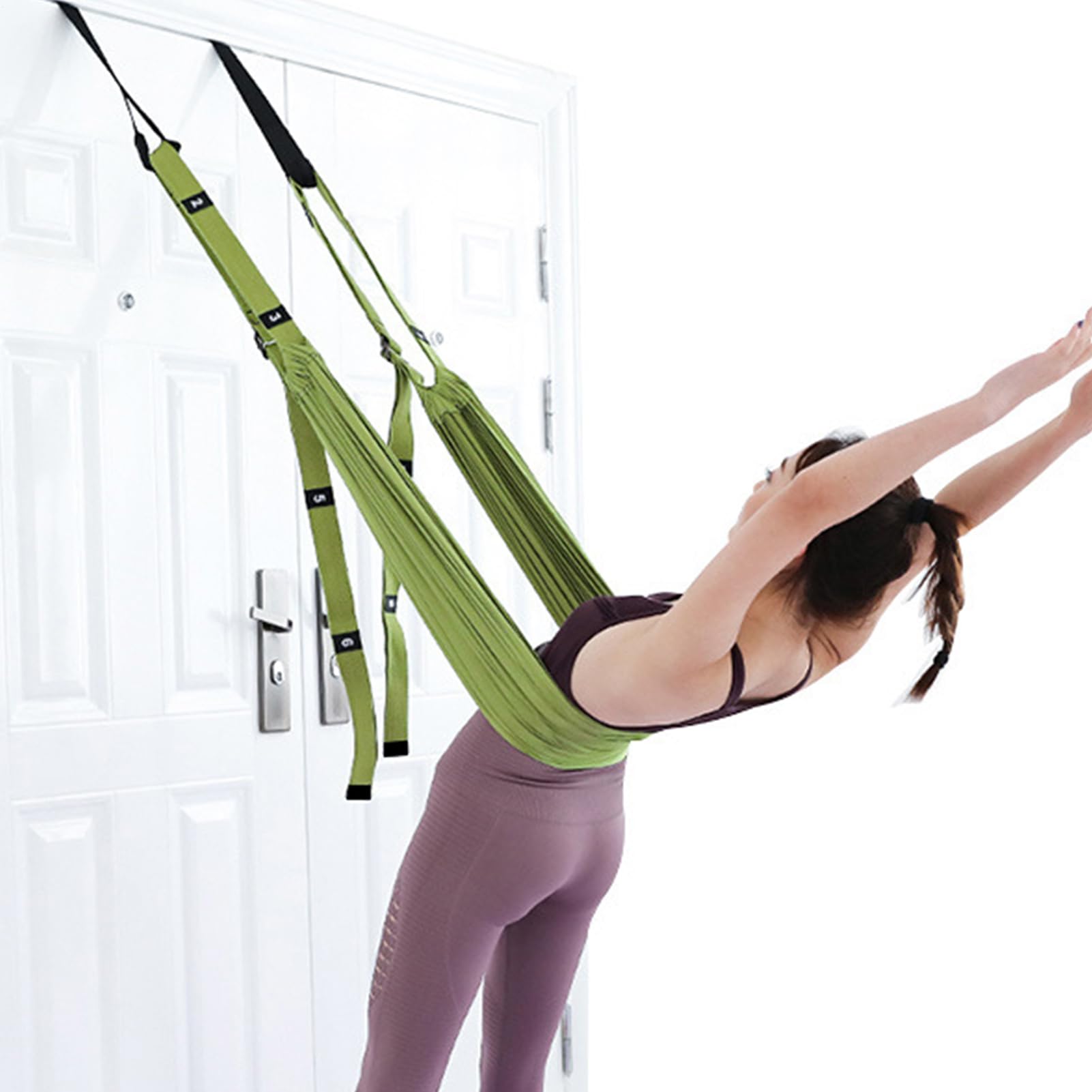 Puerta de correa de estiramiento de pierna, columpio de reversión de yoga - Correa de estiramiento de piernas para grandes desviaciones - Columpio de hamaca de Yoga aéreo, equipo de entrenamiento
