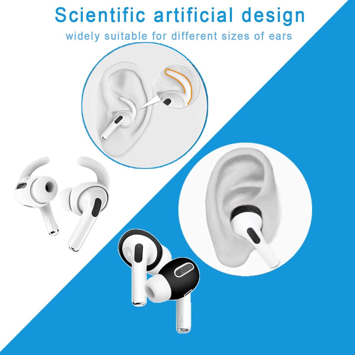 16 in 1 Silicone for Airpods Pro Case Accessories Set Kit, Protective Cover for Airpods Pro Charging Case with Keychain/Ear Tip/Ear Cover/Ear Hook/Watch Band Holder/Strap/Ring/Storage Box Black