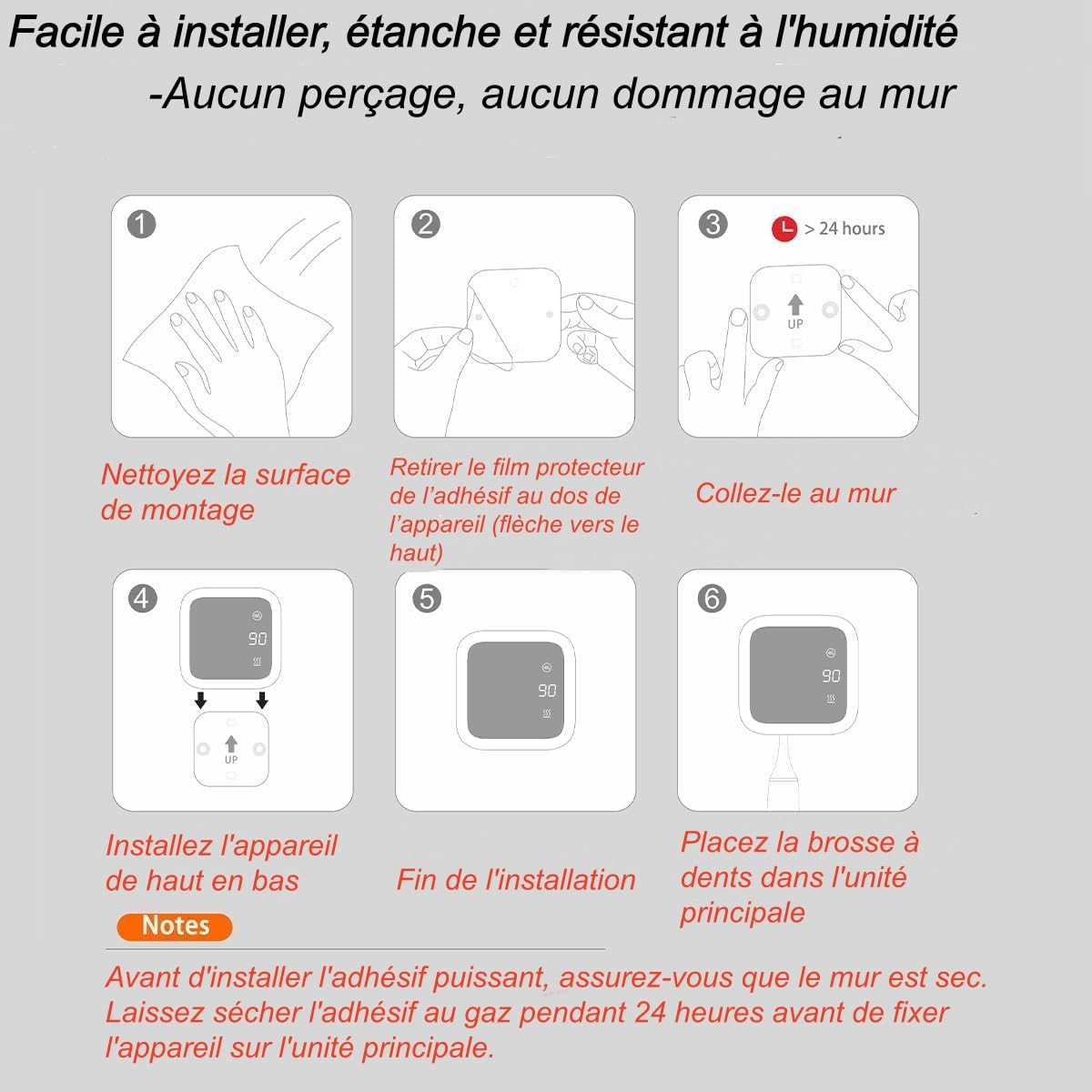 Stérilisateur de Brosse à Dents UV 2 en 1,Séchage Automatique 99,9% Anti-Bactérien,Support Mural sans Perçage, Portable à Bas Bruit, Batterie 1000mAh,Hygiène Bucco-Dentaire Salle de Bain (Blanc)
