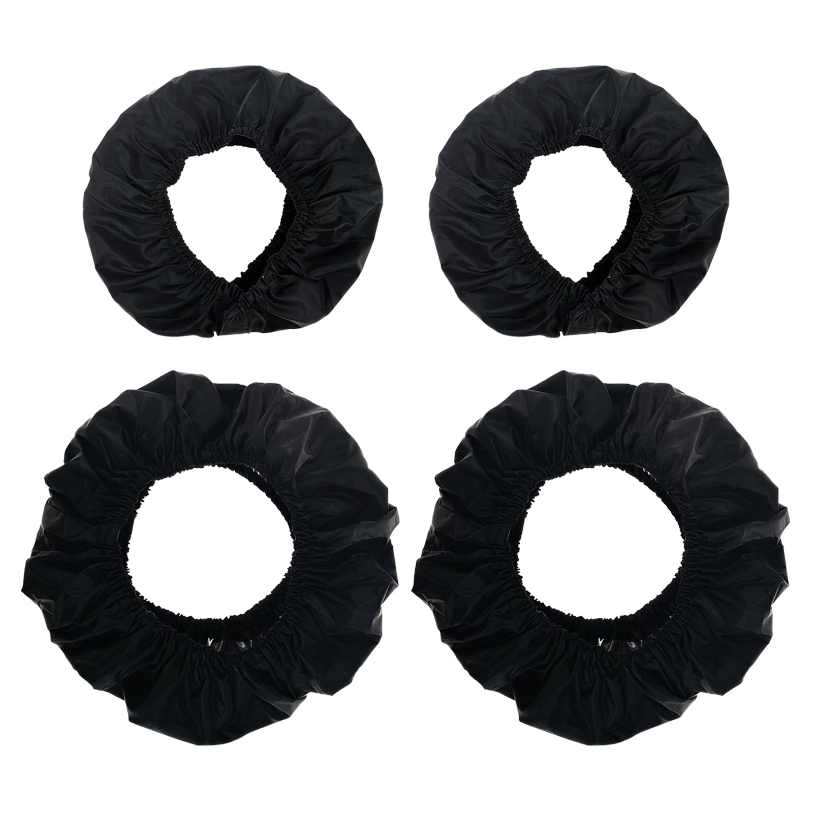 4PCS Black Wheel Covers for Pram, Stroller Accessories, Waterproof Dustproof Protectors, 2 Sizes (Large 25-36cm & Small 18-20cm) with Velcro & Direct Cover Installation