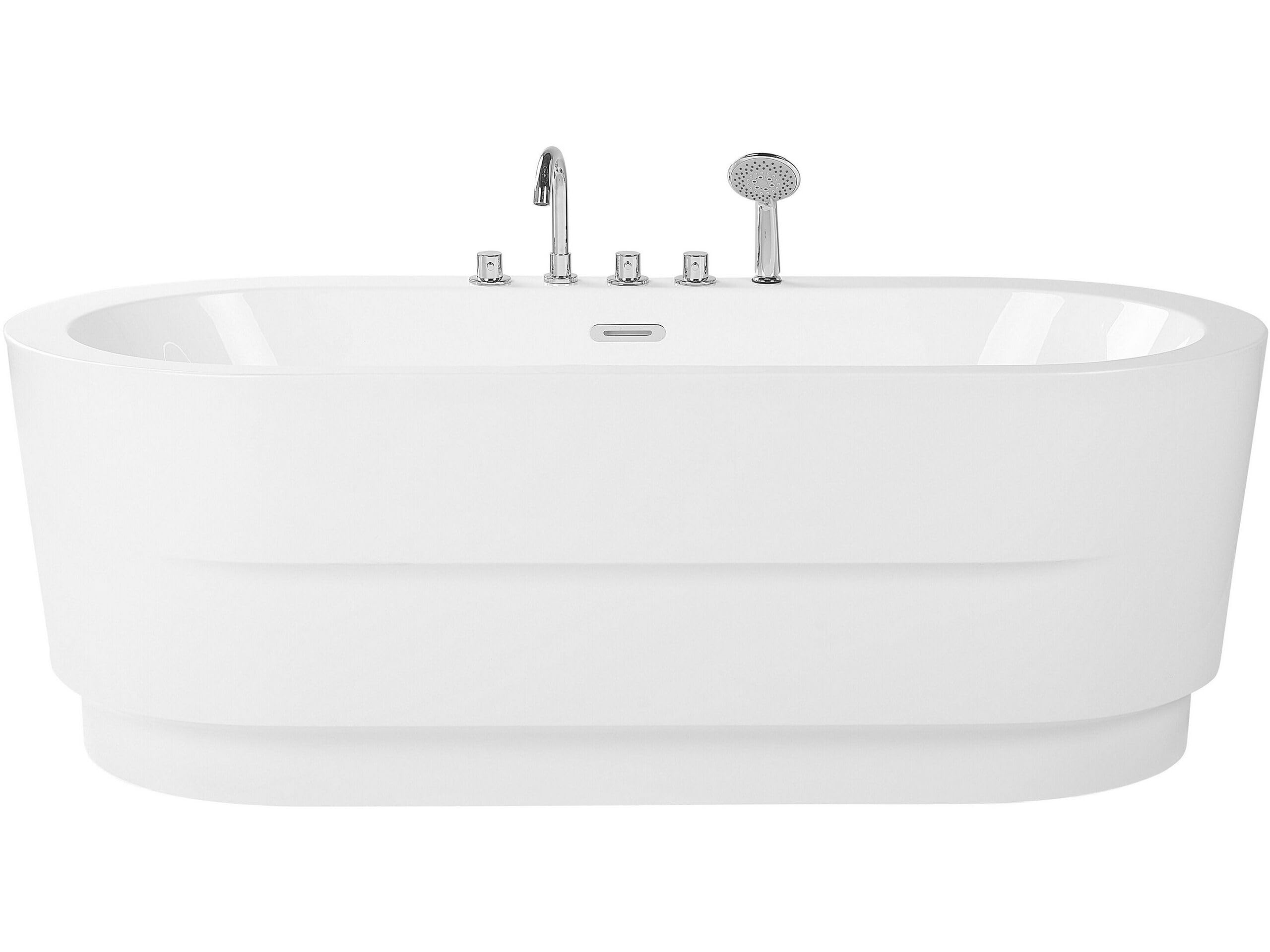 Wanna wolnostojąca minimalistyczna biała akryl 170 x 80 cm z armaturą Empresa