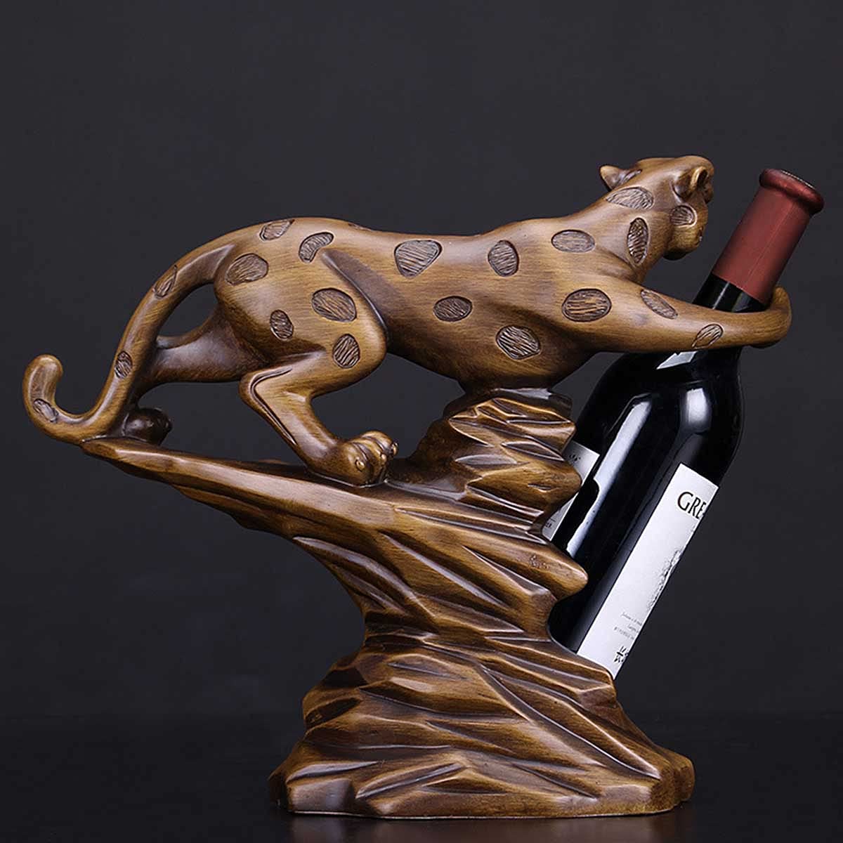 Estantería De Botellas De Vino Sculpture Leopard Animal Botelleros Vino Madera Creatividad Resin Wine Rack Champagne Storage Botelleros Decoración De Fiesta Regalo