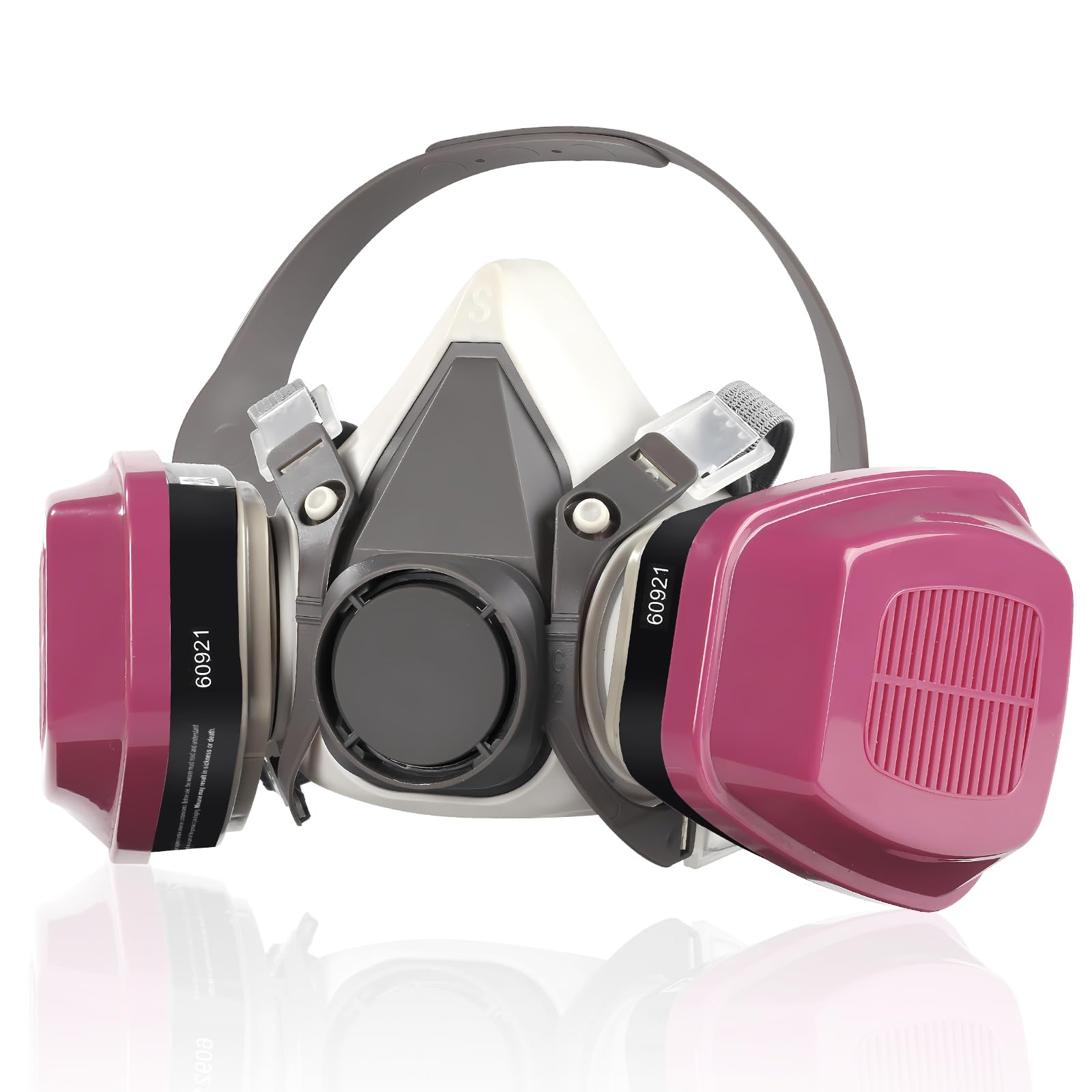 6100 Respirator Mask with Filters 60921: Small Half Face Respirator Reusable Gas Mask for Chemicals Epoxy Resin Dust Painting Mask for Construction Organic Vapor Woodworking Welding Soldering Sanding Small-respirator With Filters