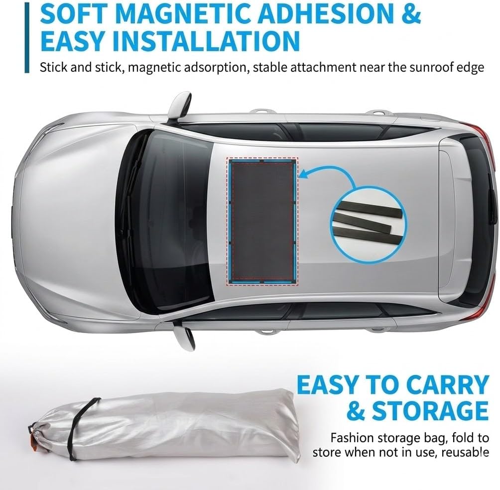 Car Sunroof Mesh Screen for Honda CRV 2017-2022, Moonroof Cover Sun Shade Breathable Anti-Mosquito Camping Accessories Magnetic,160 * 100