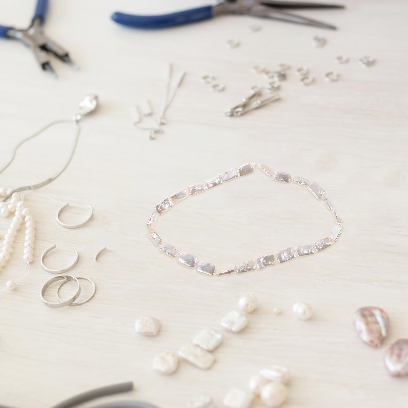 Operitacx Unregelmäßige Süßwasser Barockperlen 16x9mm mit Natürlichem Glanz 38cm Strang für Schmuckherstellung und Selbstgemacht Armbänder mit Eleganter Form