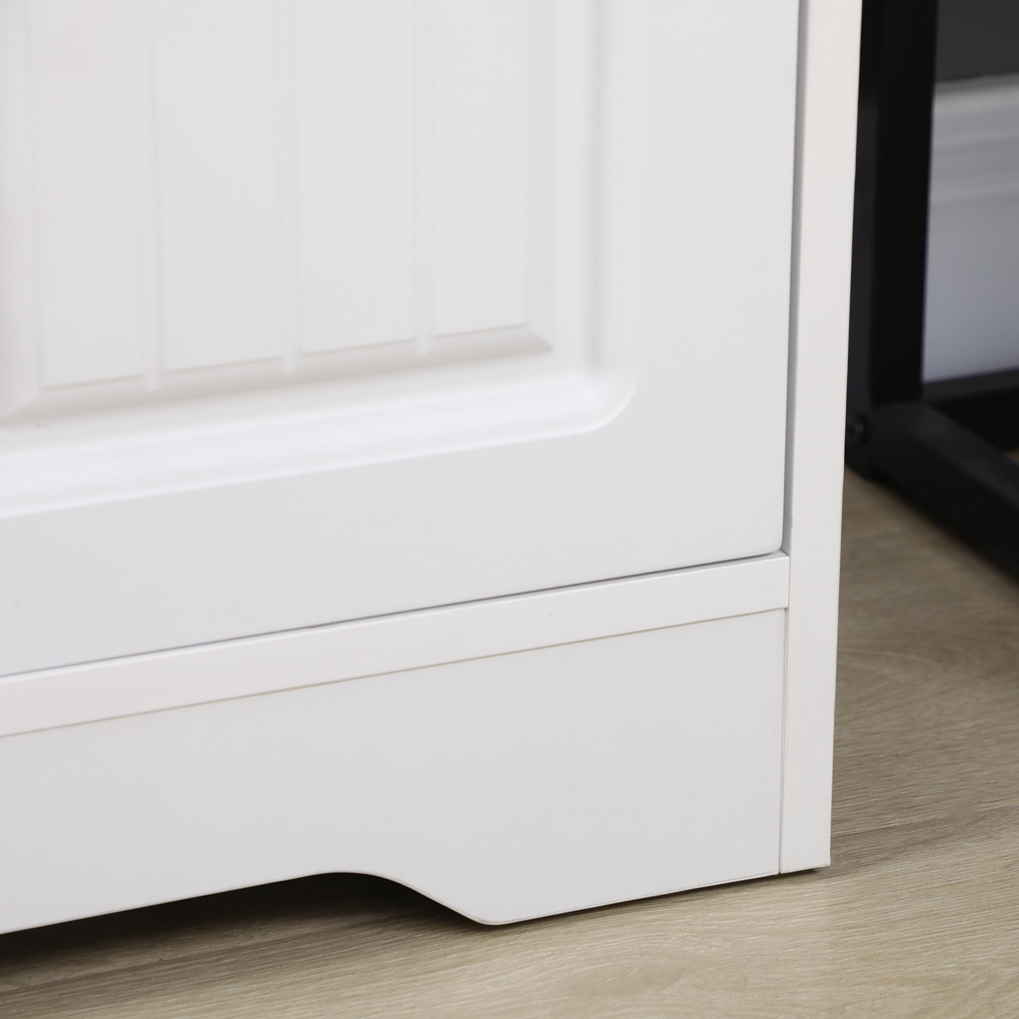 HOMCOM Vitrina de Salón Estantería Puertas de Vidrio 60x30x116 cm Blanco | Librería, Estante Ajustable, Bisagras de Cierre Suave, para Estudio Oficina Dormitorio