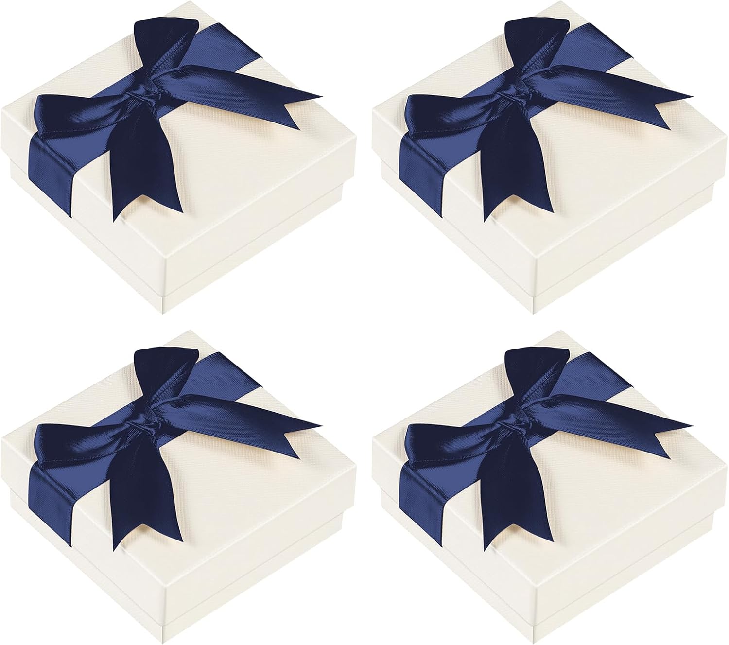 Fanshiontide 4 Pack Jewelry Gifts Boxes,7.5x7.5x3.5cm Small Paper Gift