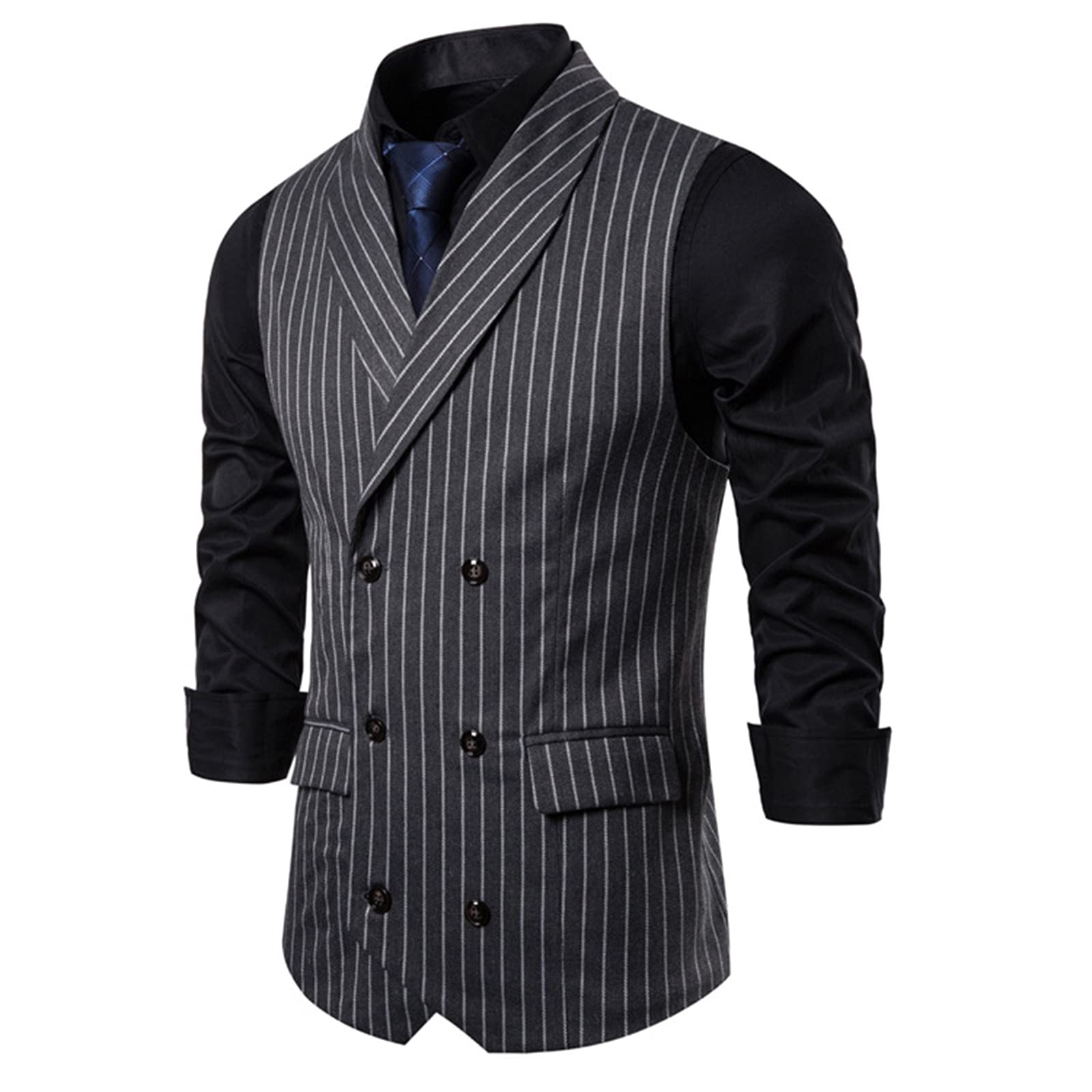 Gilet da uomo per matrimonio e lavoro, a righe
