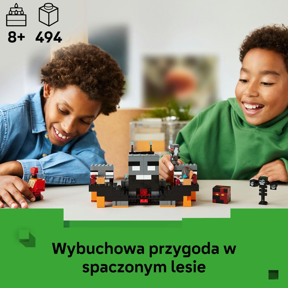 LEGO Minecraft Walka z Witherem 21590 | Przygoda w spaczonym lesie, zabawka dla 8-latka, prezent dla gracza w Minecrafta, zestaw klocków dla dzieci, 494 elementy