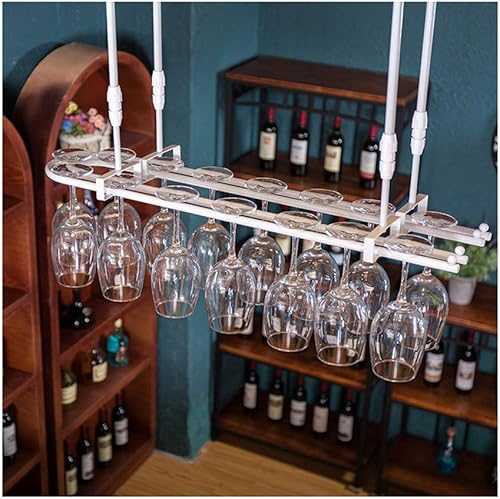 Estantería flotante para barra de pared, estante de vino para el hogar  Botella de vino  Soporte de vidrio para copas colgantes  Estante de