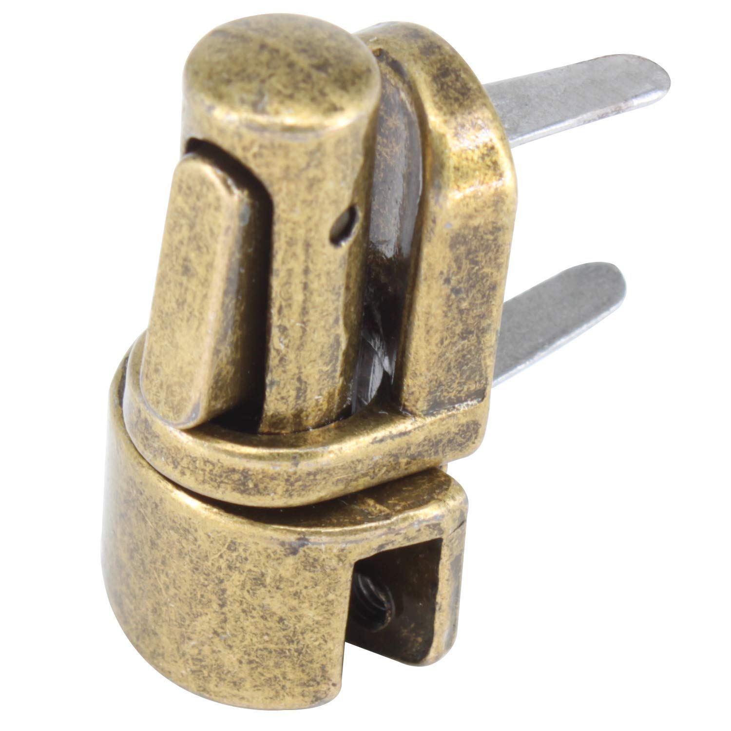 Trimming Shop Catch Tuck Lock Clasp Buckle Purse Closer Thumb Lock for Leather Bag, Purse, Handbag, Scrapbook Art & Craft, DIY Projects, 33mm x 19mm, Bronze, 5pcs