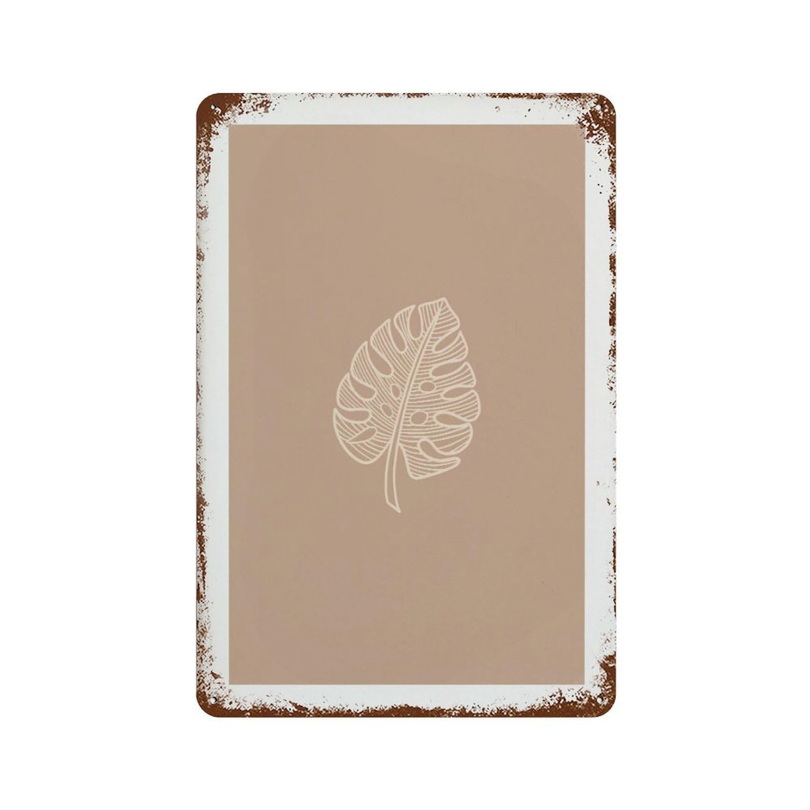 xiaoxiaoshen Monstera Leaf Silhouette Tropical Line Wall Decor Art Metal Tin Poster Modern Home Decor Art Home Bar Shop Decorations Vintage Sign 30x20cm