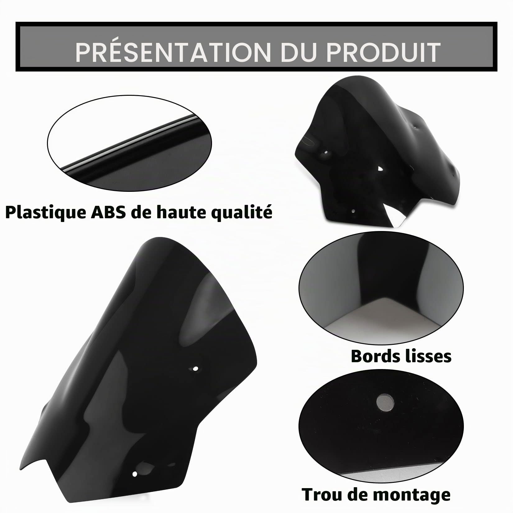 Pare-Brise Shield Déflecteur, PSLER Vent de Moto pour Yamaha T-Max 530 2012-2016(Noir)