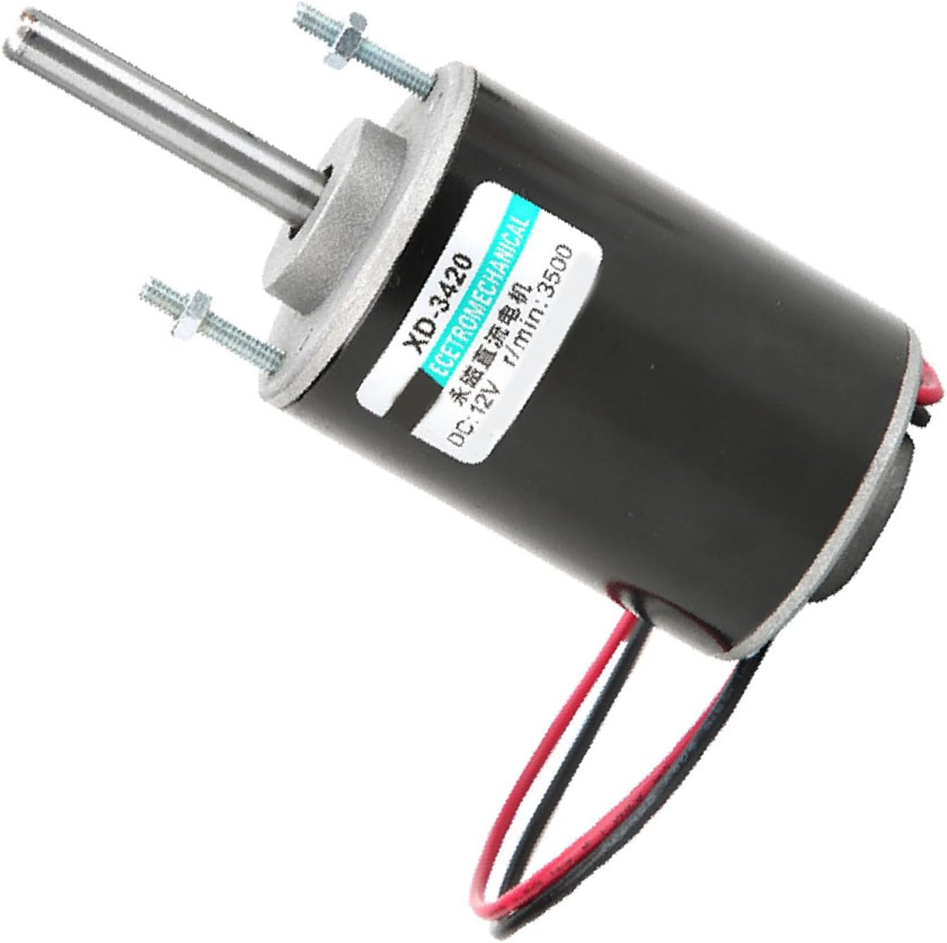 2Pcs Brush DC Motor Kit, Permanent Magnet Motor 12V 30W 3500RPM Output Shaft Length 43mm