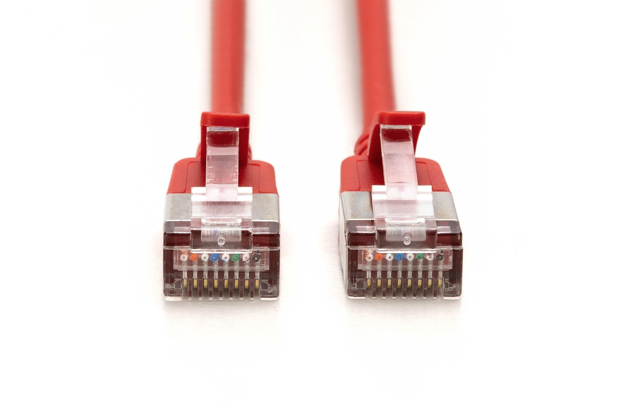 DIGITUS Câble LAN Cat 6A – 5 m – 10 pièces – Slim – F/FTP – Rouge | 10 Gbit/s – Blindé – PoE+ – AWG 32/7 – LSZH – Câble réseau RJ45 – Compatible Cat 6 et Cat 7