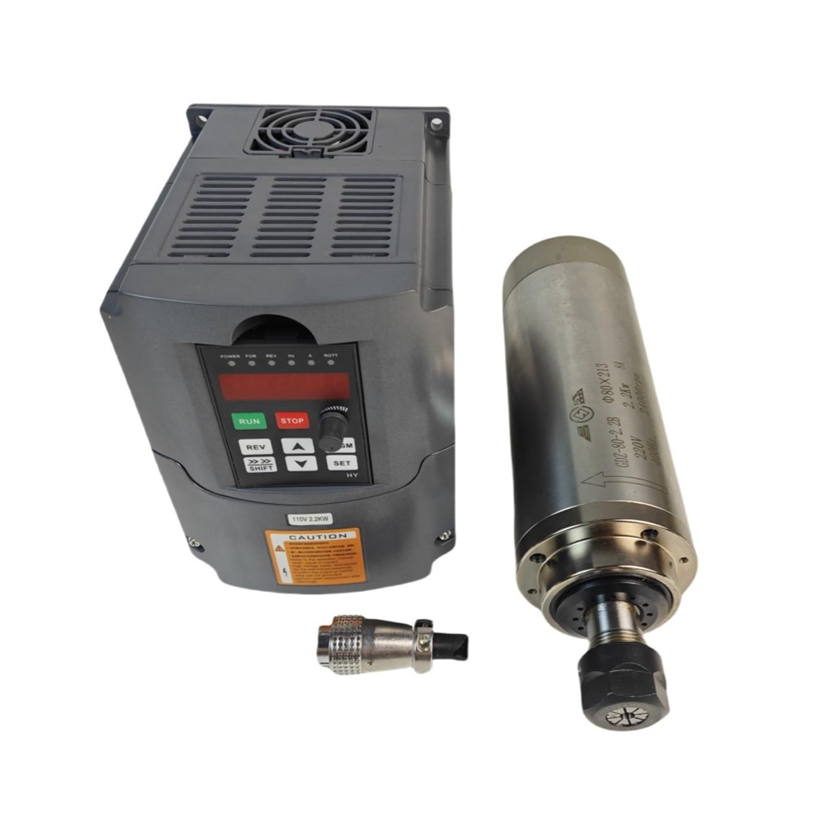 Silnik wrzeciona chłodzony powietrzem, 80 x 195 mm, 2,2 kW, 220 V ER20, GDZ-80F-2.2B, 4 stalowe łożyska kulkowe do frezowania routera do drewna i metalu