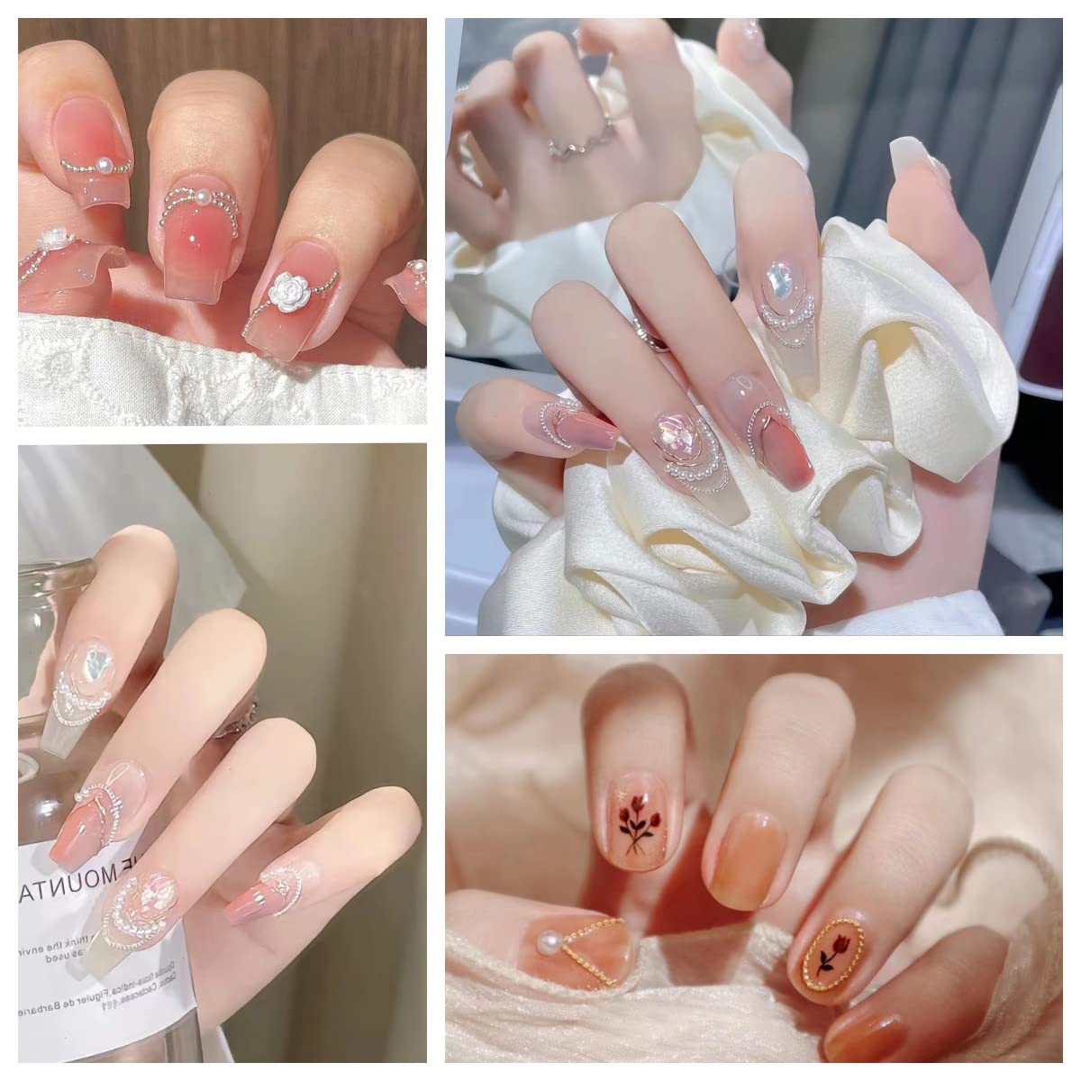 Amazon | ネイルパーツ チェーン 4本入り ゴールド シルバー ネイル