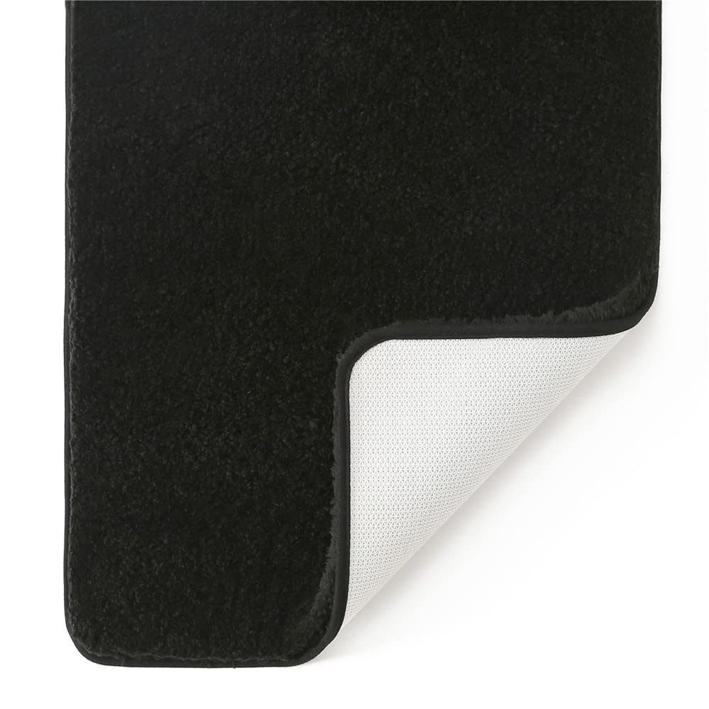 Photo 1 of MRL Super Soft Bathroom Rug Water Absorbent Non-Slip Bath Rug Machine Washable Fast Drying Bath Mat for Bathroom Skin-Friendly Plush Microfiber Shower Rug (Black, 20"x32") Black 20"x32"